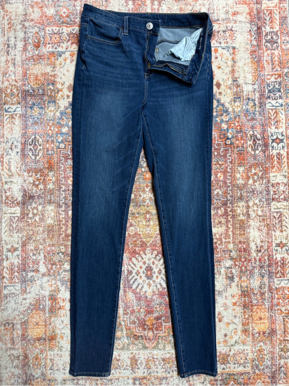 American Eagle Hi-Rise Jegging Size 8 X-Long Dark Wash Skinny Jeans
